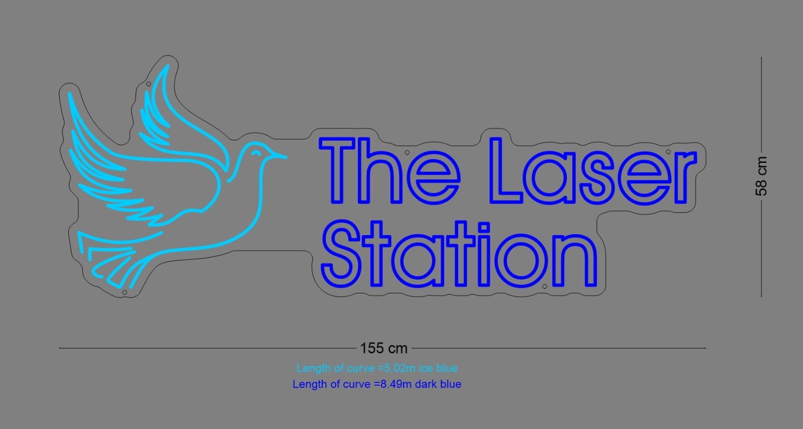 Custom Sign: The Laser Station