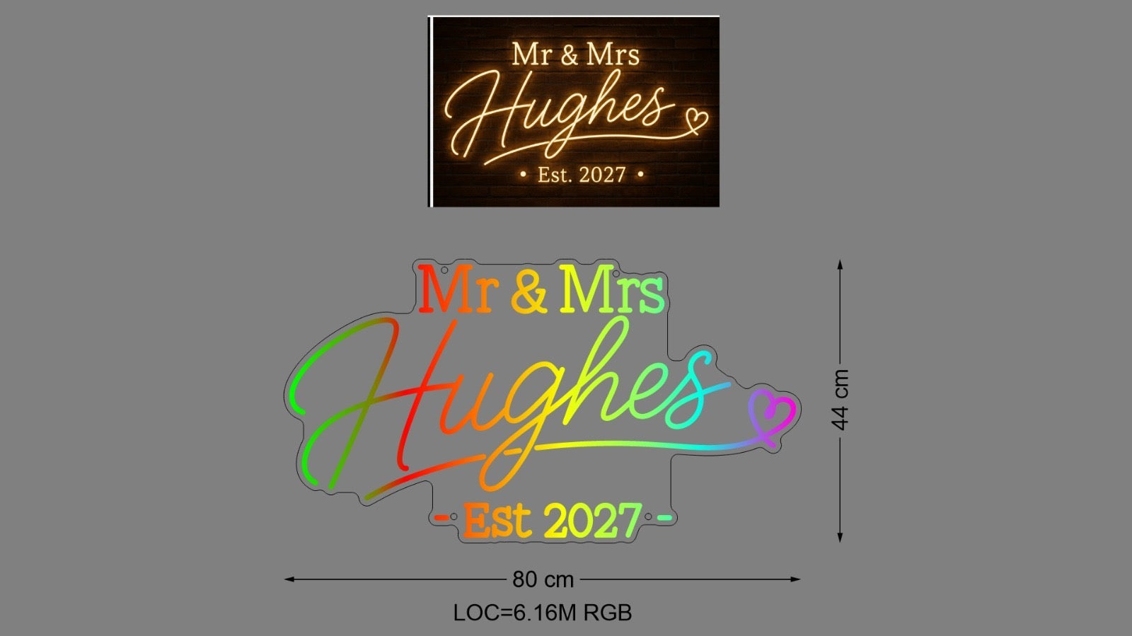 Custom Sign: Mr & Mrs Hughes