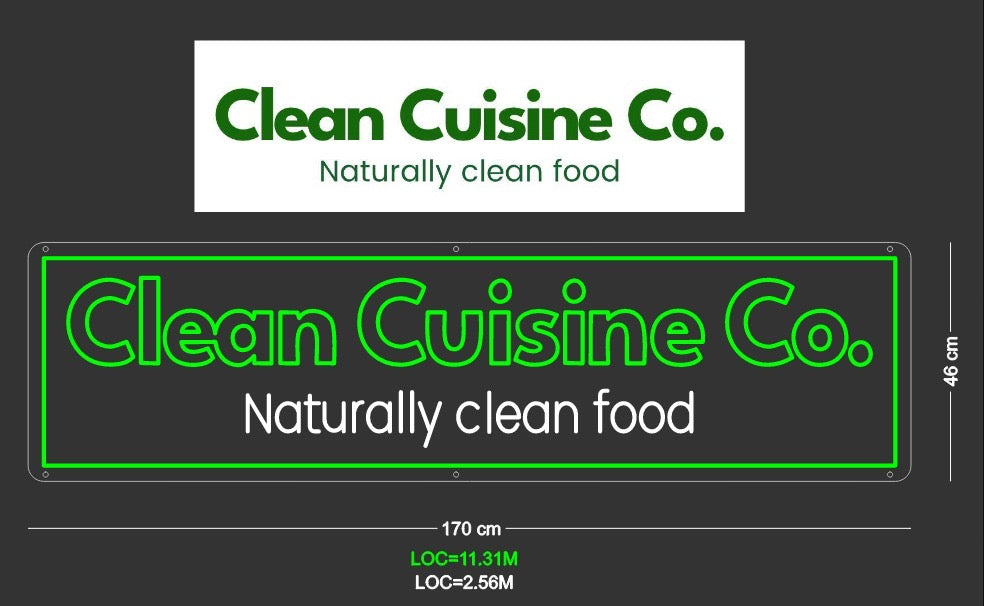 Custom Sign: Clean Cuisine Co.