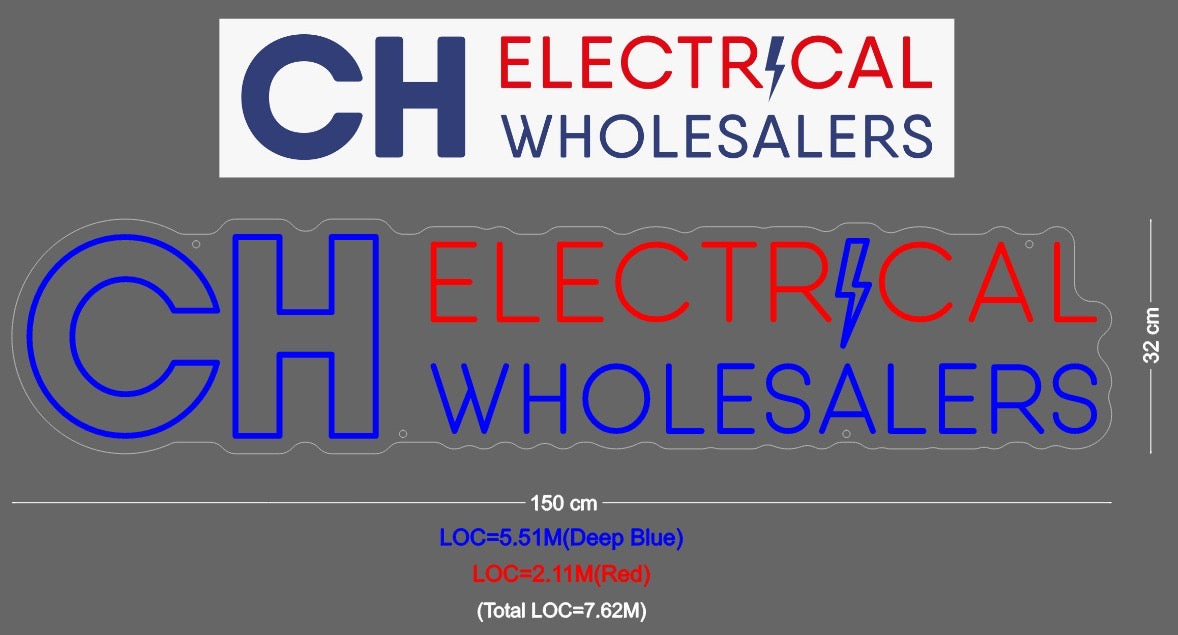 Custom Sign: CH ELECTRICAL WHOLESALERS