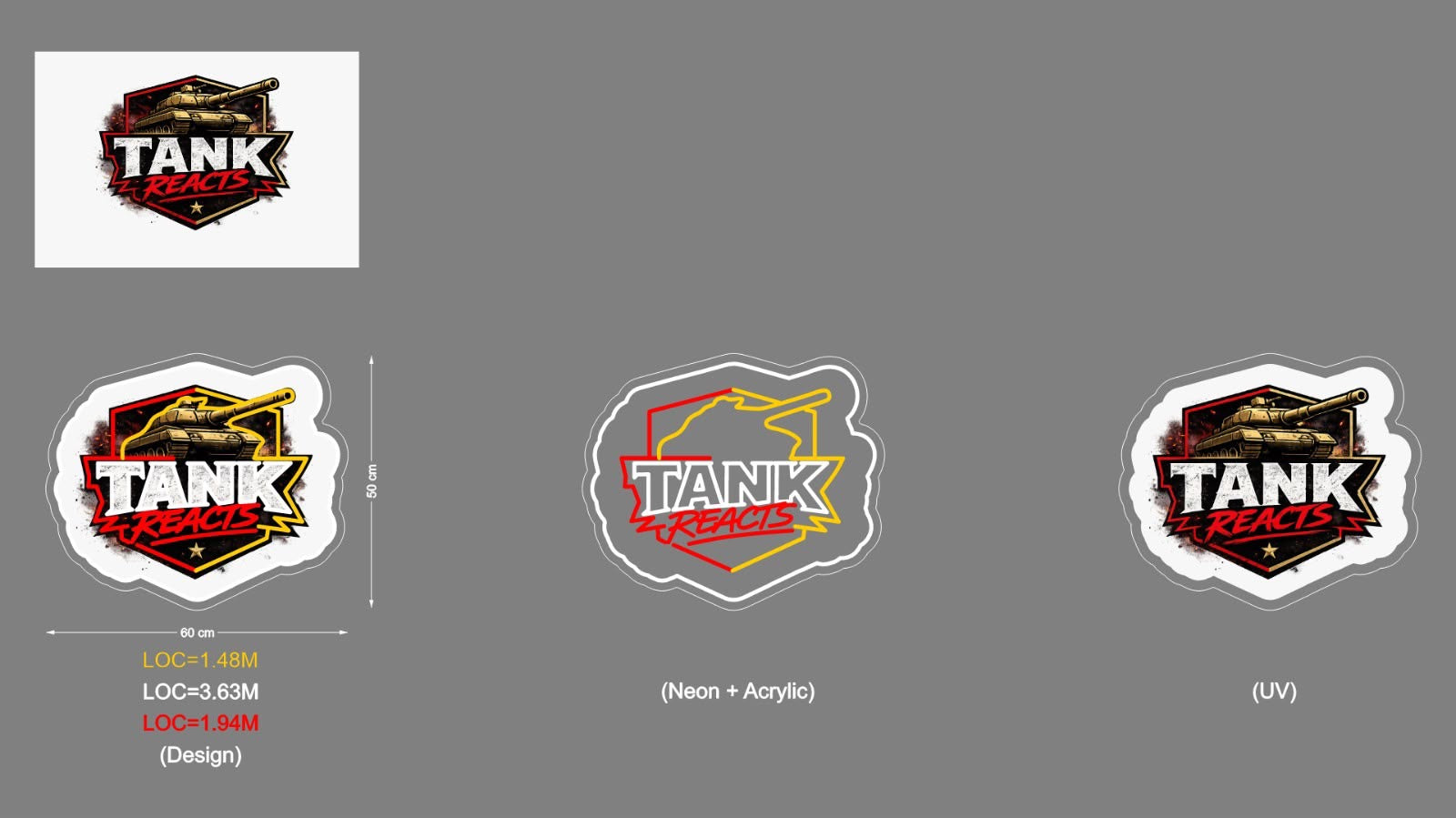 Custom Sign: TANK REACTS