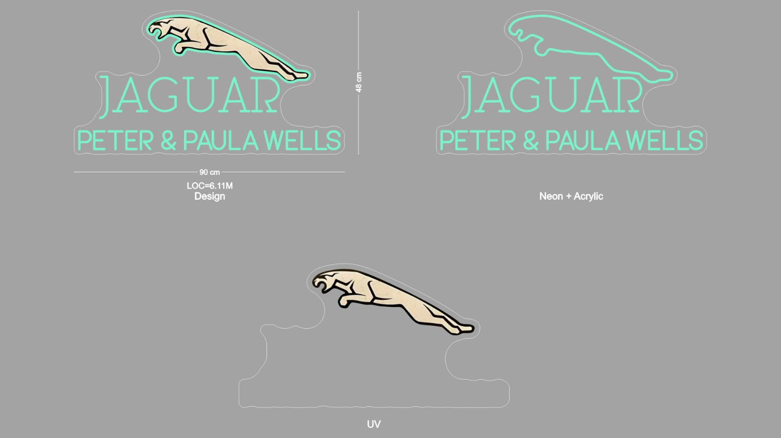 Custom Sign: JAGUAR PETER & PAULA WELLS