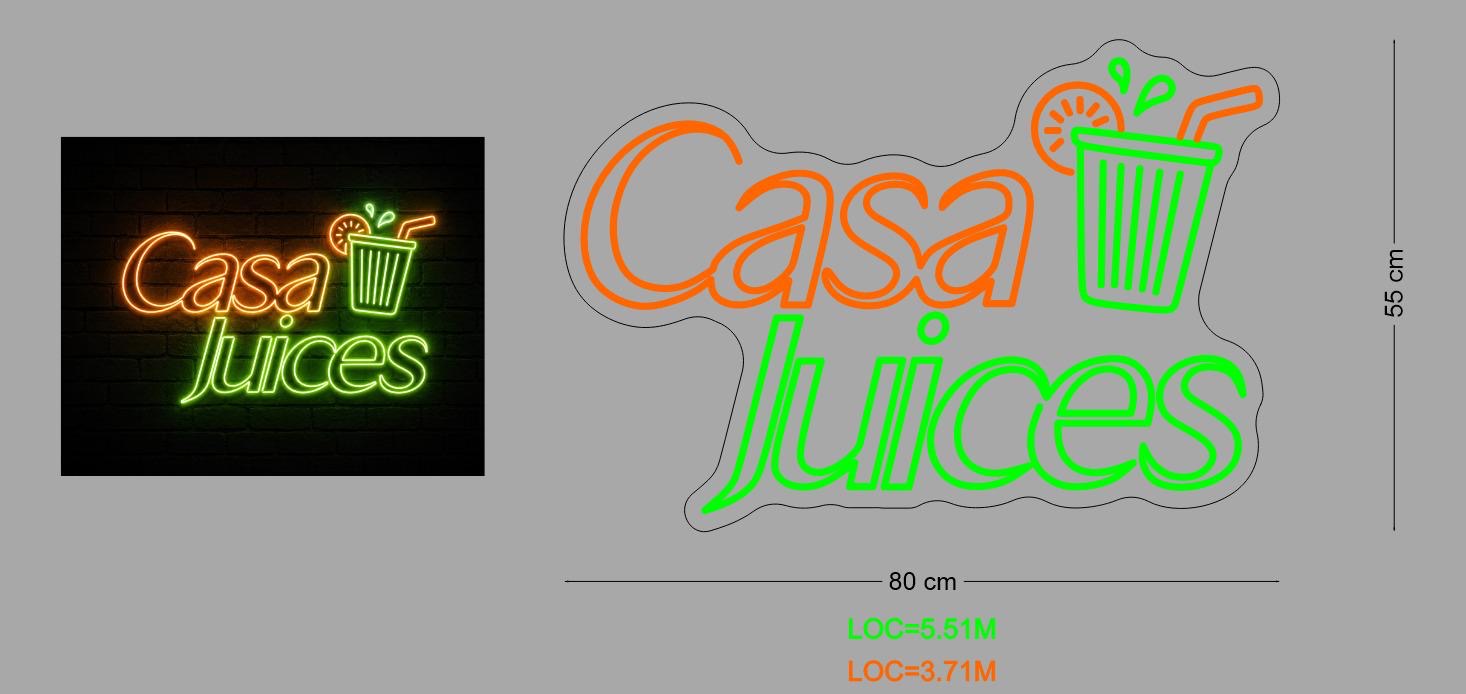 Custom Sign: Casa Juices