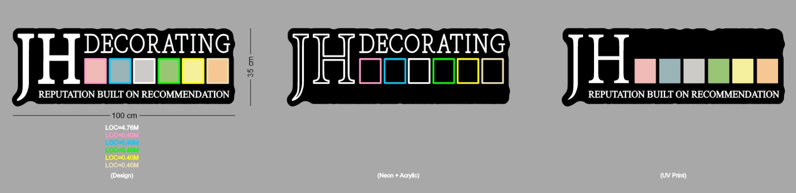 Custom Sign: JH DECORATING