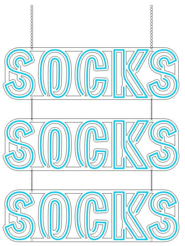 Custom Neon: SOCKS SOCKS SOCKS (80cm)
