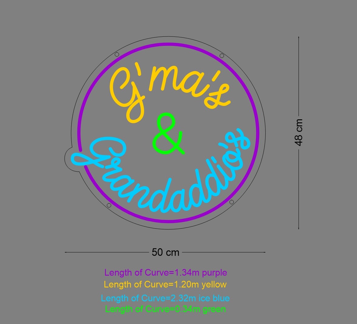 Custom Neon Sign G'ma's