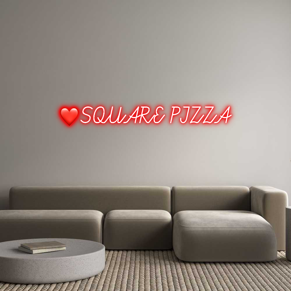 Custom Neon: ❤️SQUARE PIZZA
