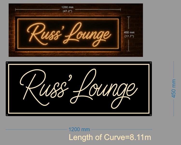 Custom Sign: Russ' Lounge