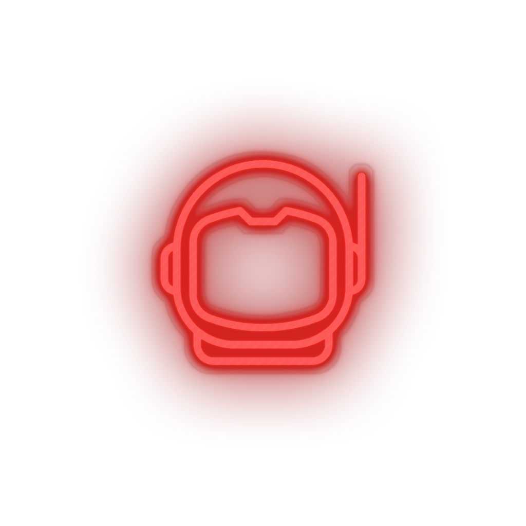 red astronaut led adventure astronaut astronomy cosmonaut helmet outer space space neon factory