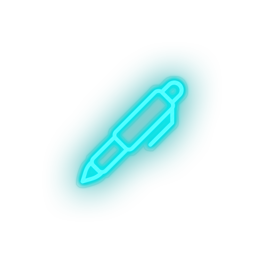 ice_blue pen led back to school edit education pen student study write neon factory