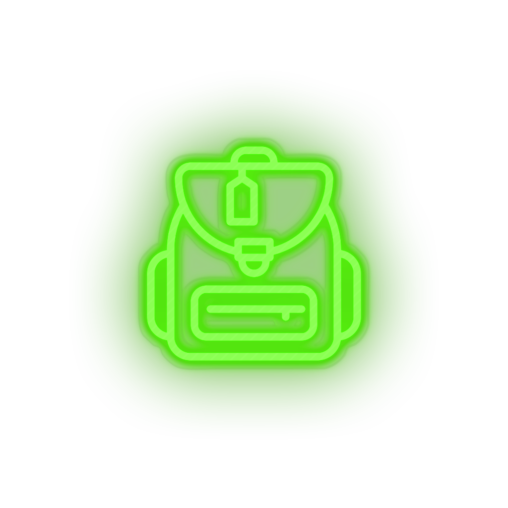 green bags led backpack bags holiday luggage tourism travel vacation neon factory