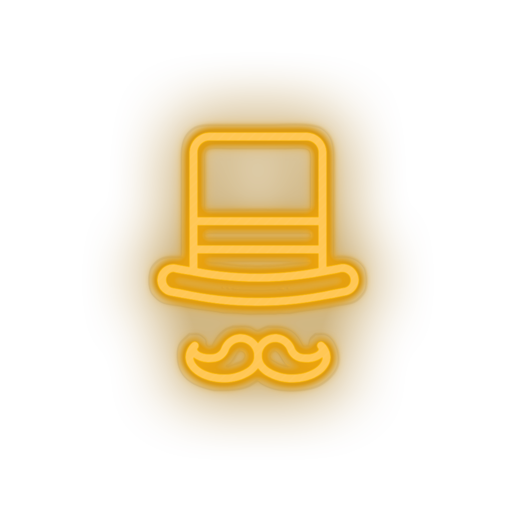 warm_white circus_hat led amusement carnival circus circus hat magic hat mustache parade neon factory