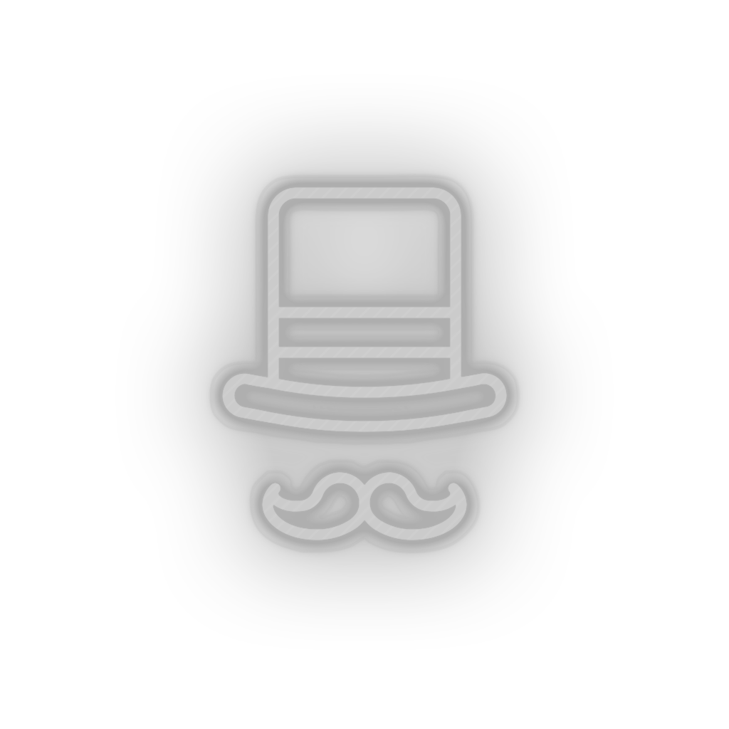 white circus_hat led amusement carnival circus circus hat magic hat mustache parade neon factory