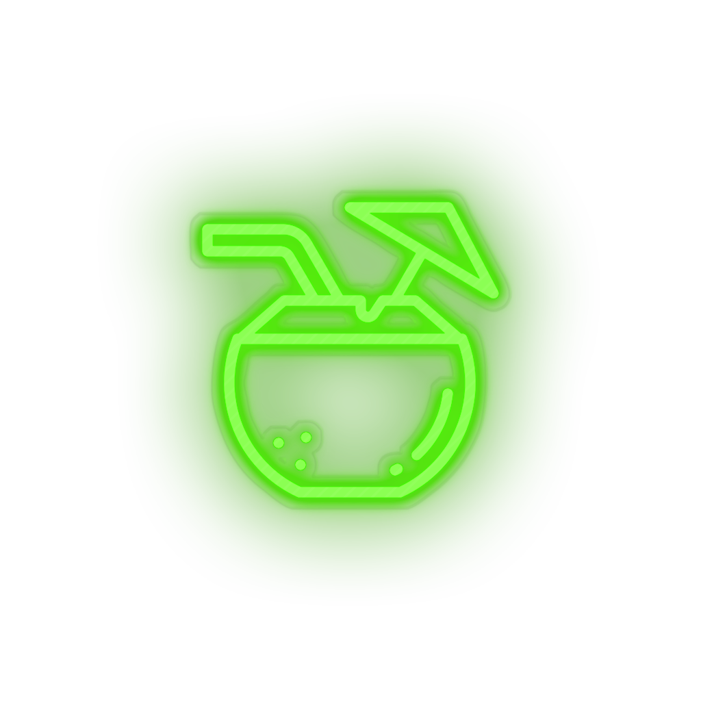 green coconut led coconut holiday summer tourism travel tropical drink vacation neon factory