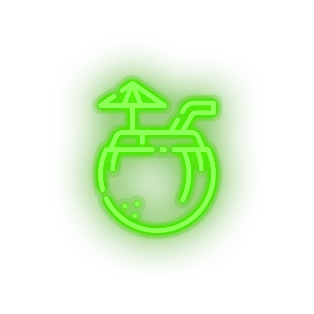 green coconut_drink led beach coconut drink fruit holiday summer tropical drink vacation neon factory