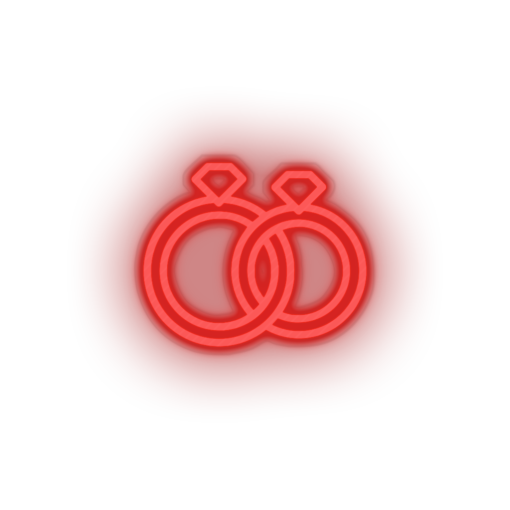 red couple_rings led couple rings engagement love present relationship romance valentine day neon factory