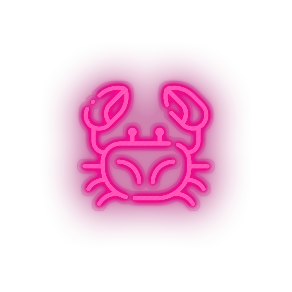 pink crabs led animal beach crab holiday seafood summer vacation neon factory