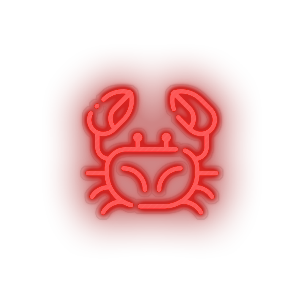 red crabs led animal beach crab holiday seafood summer vacation neon factory