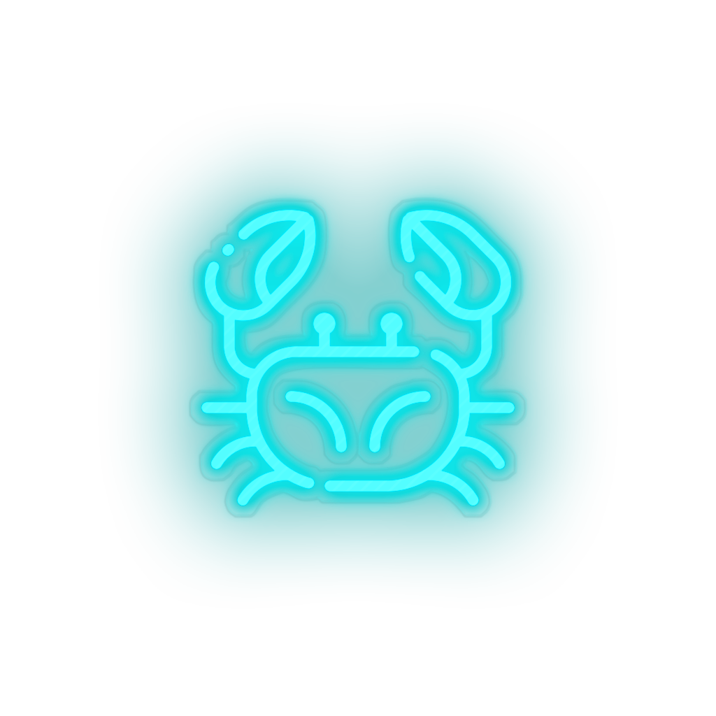 ice_blue crabs led animal beach crab holiday seafood summer vacation neon factory