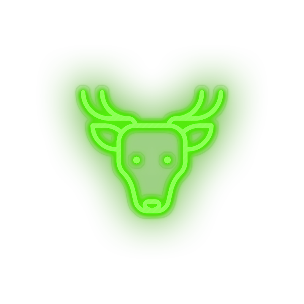 green deer led animal cartoon deer fauna herbivore roe zoo neon factory