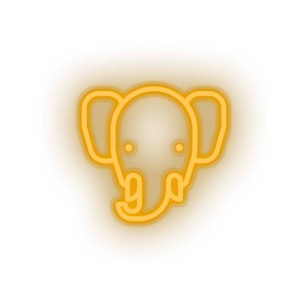 warm_white elepant led animal bishop cartoon elephant fauna herbivore zoo neon factory