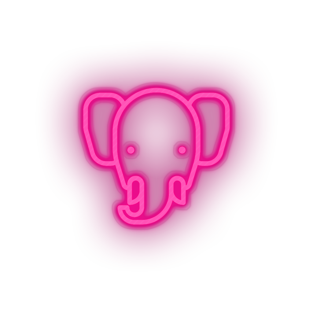 pink elepant led animal bishop cartoon elephant fauna herbivore zoo neon factory