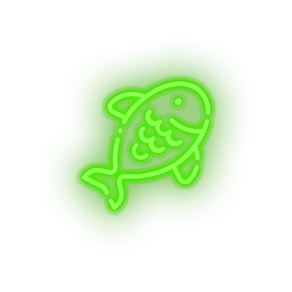 green fish led animal beach fish holiday seafood summer vacation neon factory