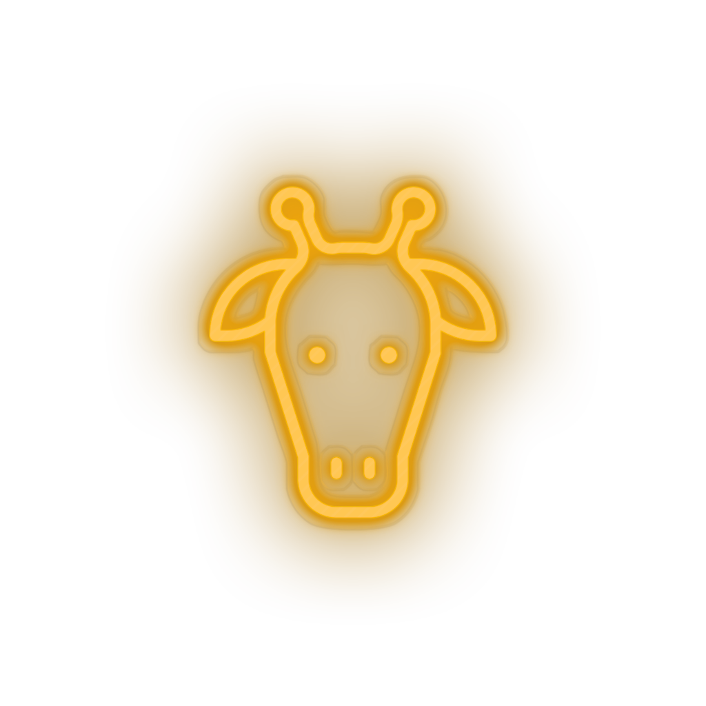 warm_white giraffe led animal cartoon fauna giraffe head herbivore zoo neon factory