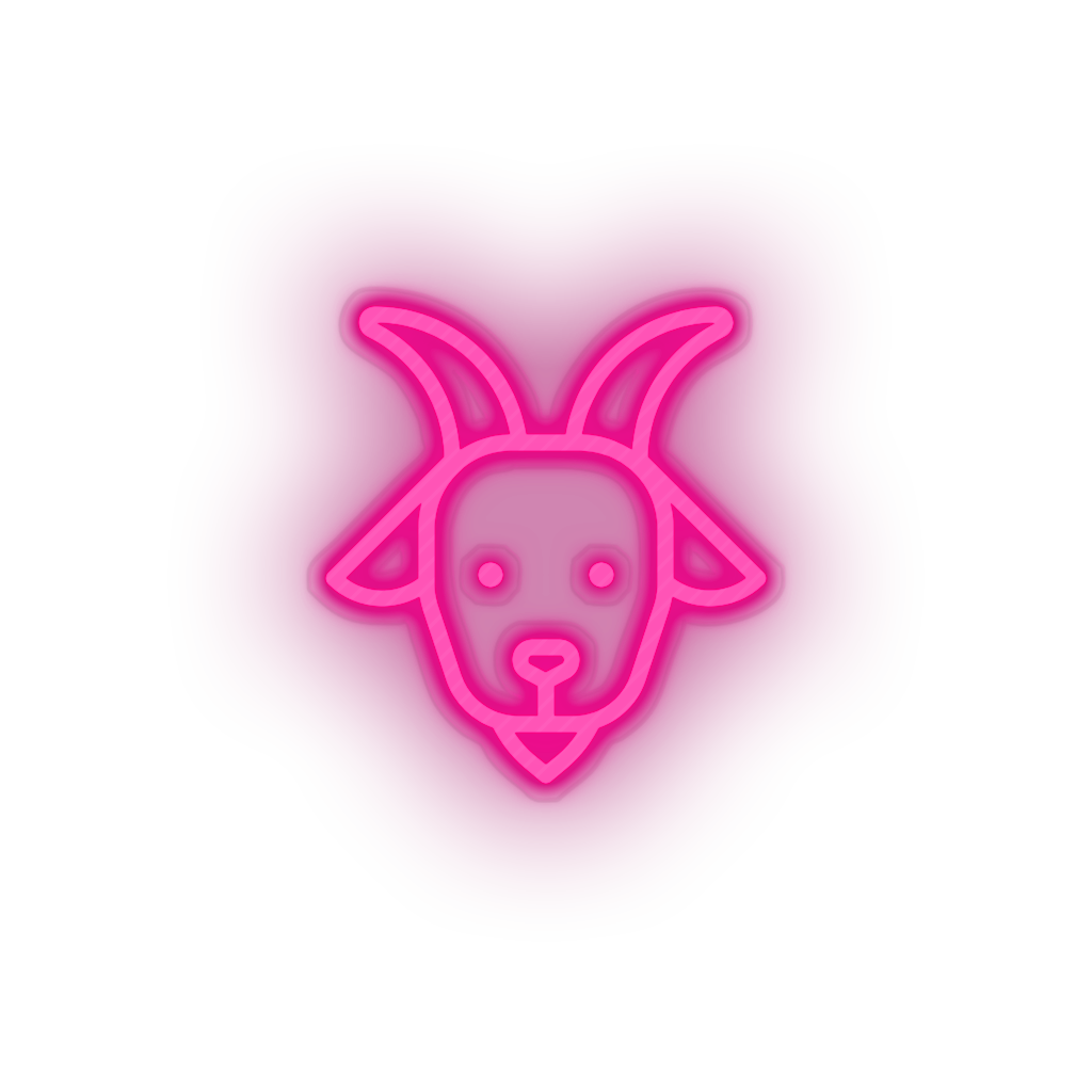 pink goat led animal cartoon farm fauna goat herbivore zoo neon factory