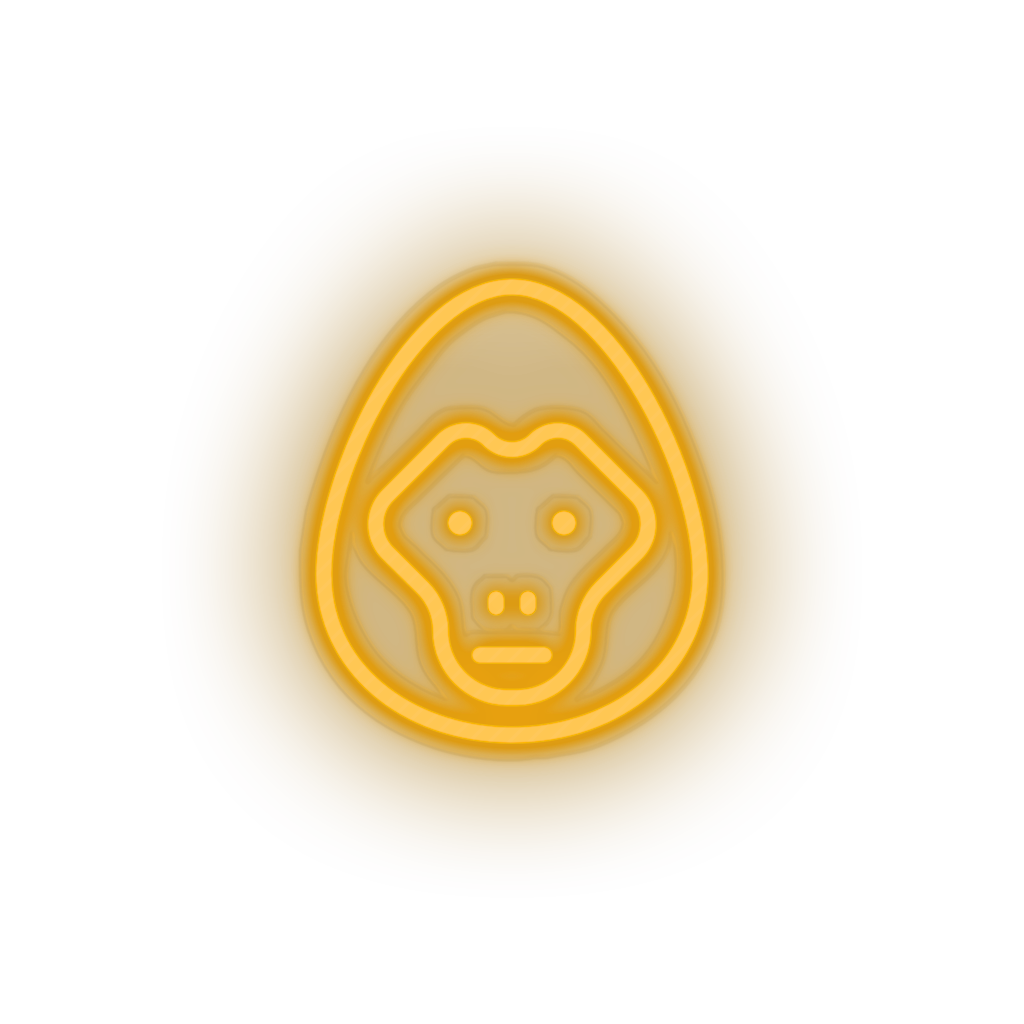 warm_white gorilla led animal cartoon fauna gorilla herbivore monkey zoo neon factory