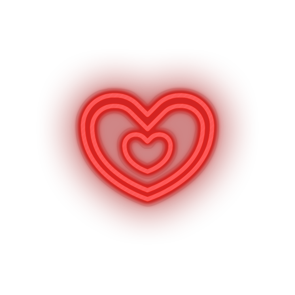 red heart led heart like love relationship romance shape valentine day neon factory