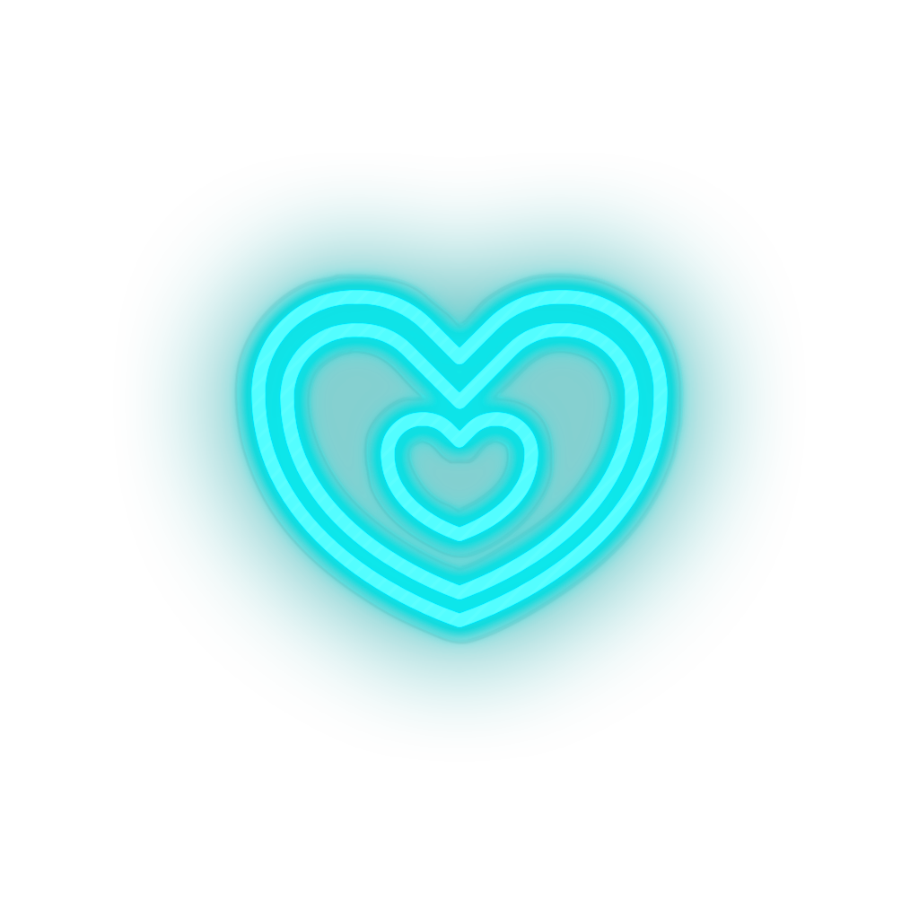 ice_blue heart led heart like love relationship romance shape valentine day neon factory