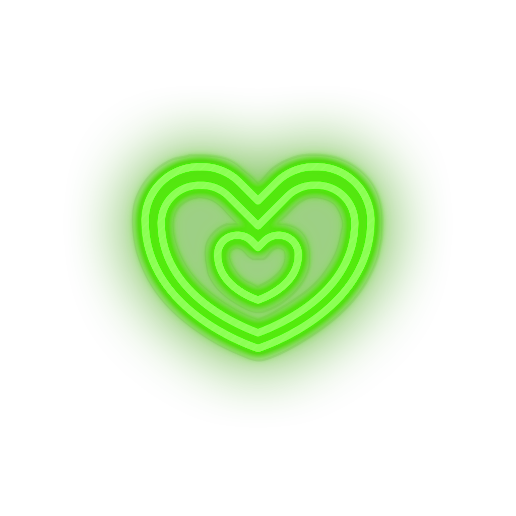 green heart led heart like love relationship romance shape valentine day neon factory