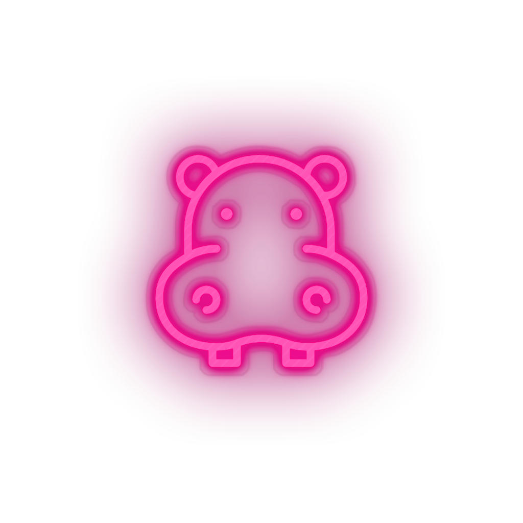 hippopotamus Animal cartoon fauna herbivore hippo hippopotamus zoo Neon led factory
