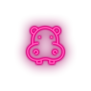 hippopotamus Animal cartoon fauna herbivore hippo hippopotamus zoo Neon led factory