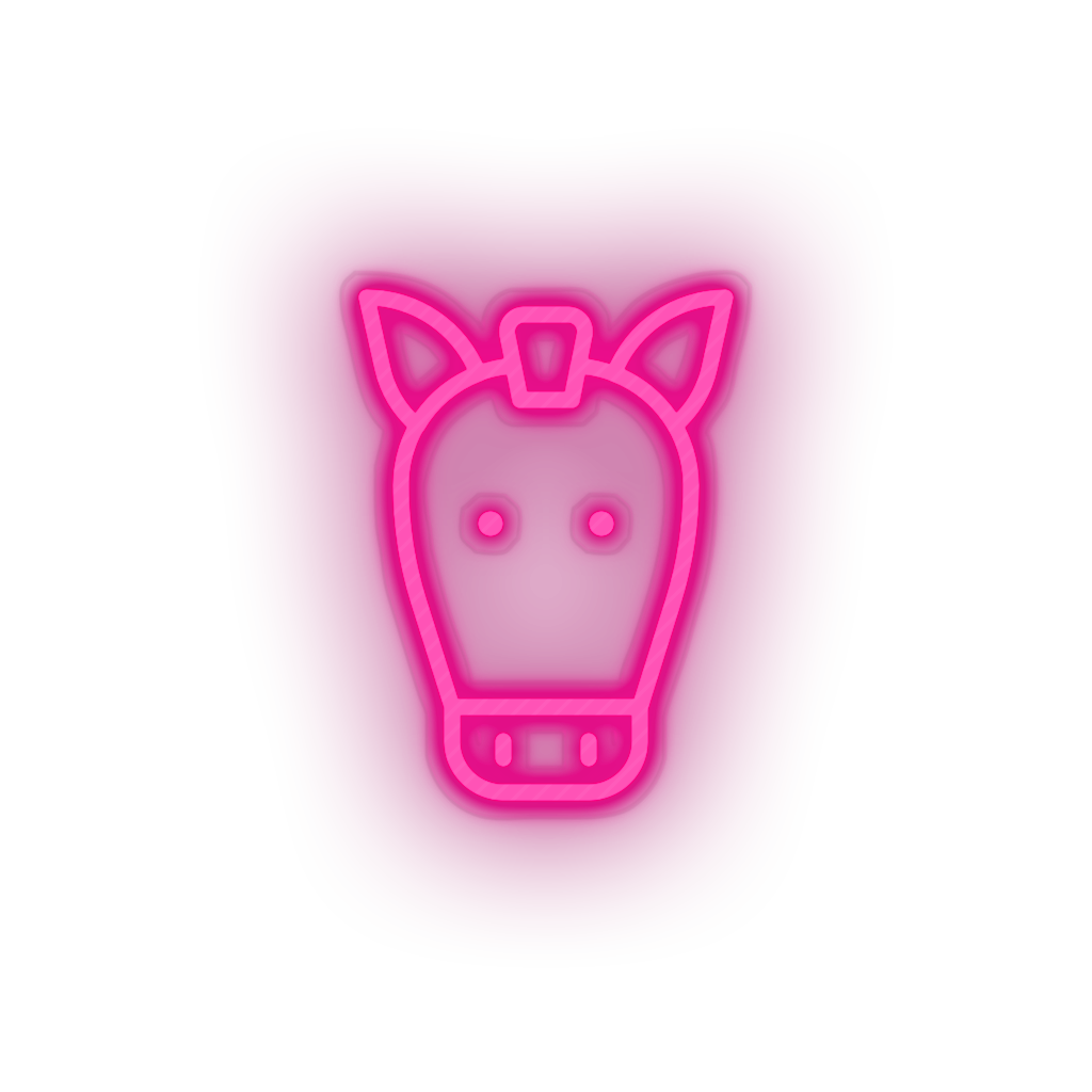 pink horse led animal cartoon farm fauna herbivore horse zoo neon factory