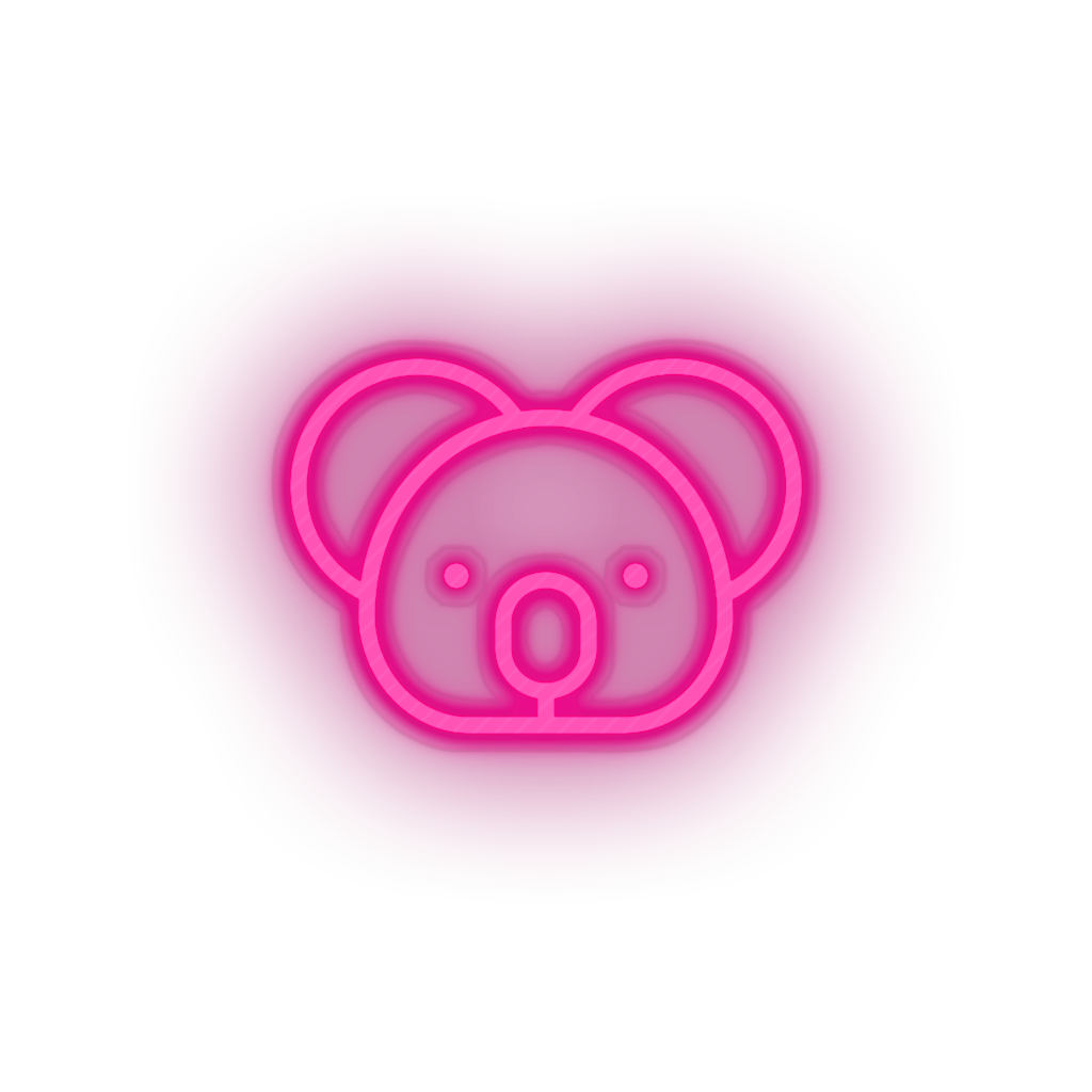 pink koala led animal austalia cartoon fauna herbivore koala zoo neon factory