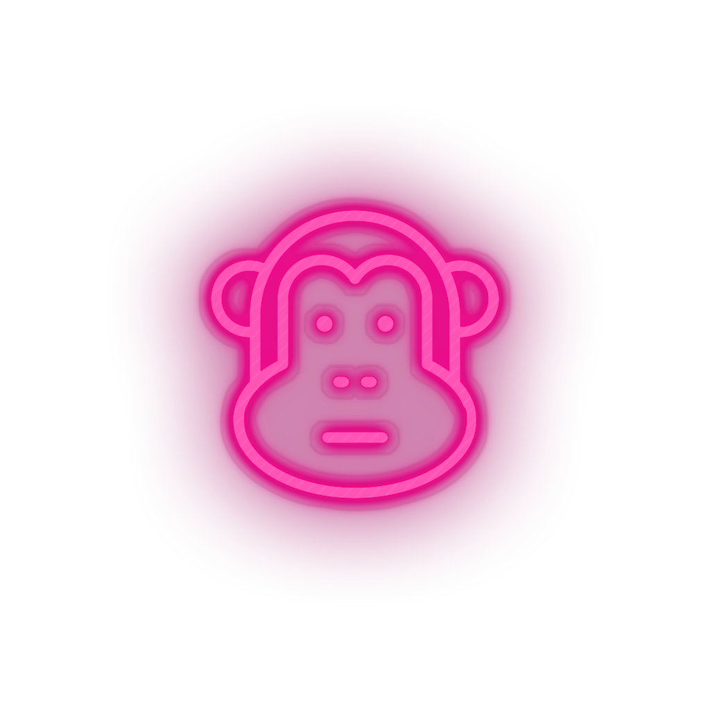 pink monkey led animal ape cartoon fauna herbivore monkey zoo neon factory