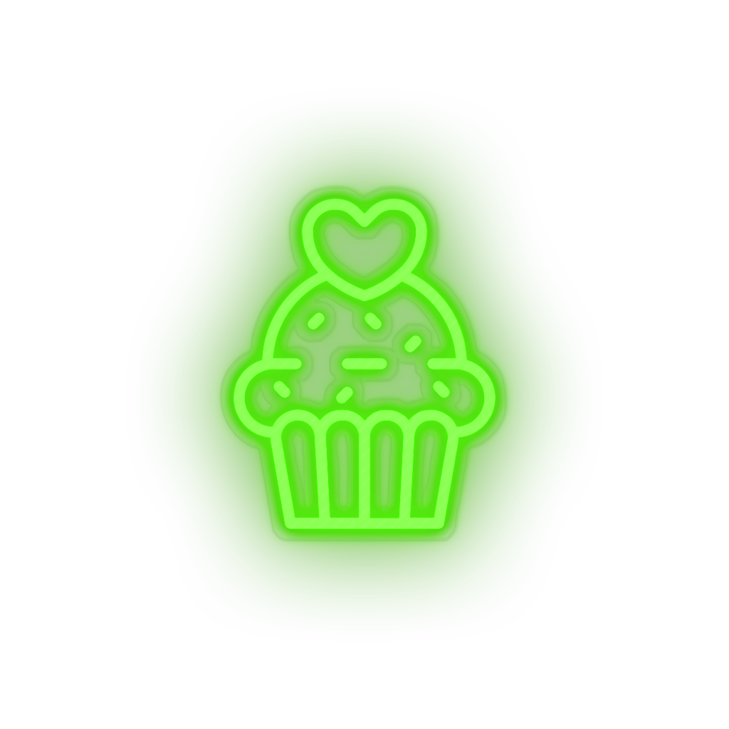 green muffin led cake dessert love muffin relationship romance valentine day neon factory