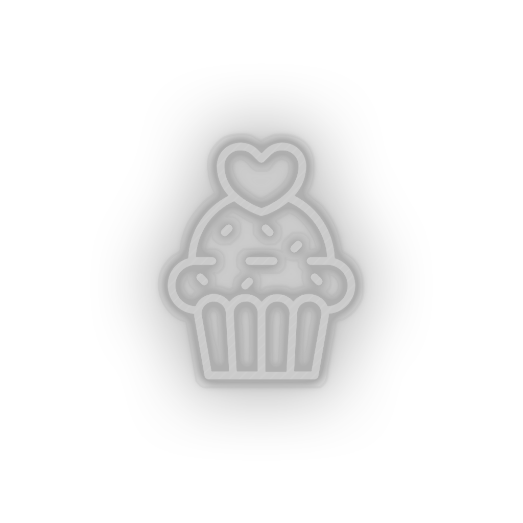 white muffin led cake dessert love muffin relationship romance valentine day neon factory