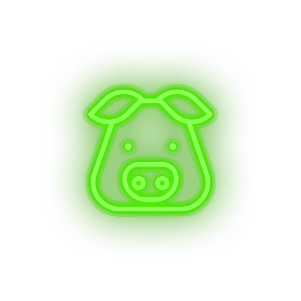 pig Animal cartoon fauna herbivore pig pork zoo Neon led factory