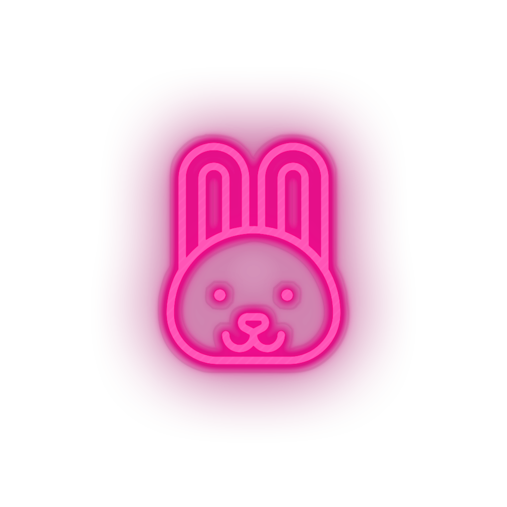 pink rabbit led animal bunny cartoon fauna herbivore rabbit zoo neon factory