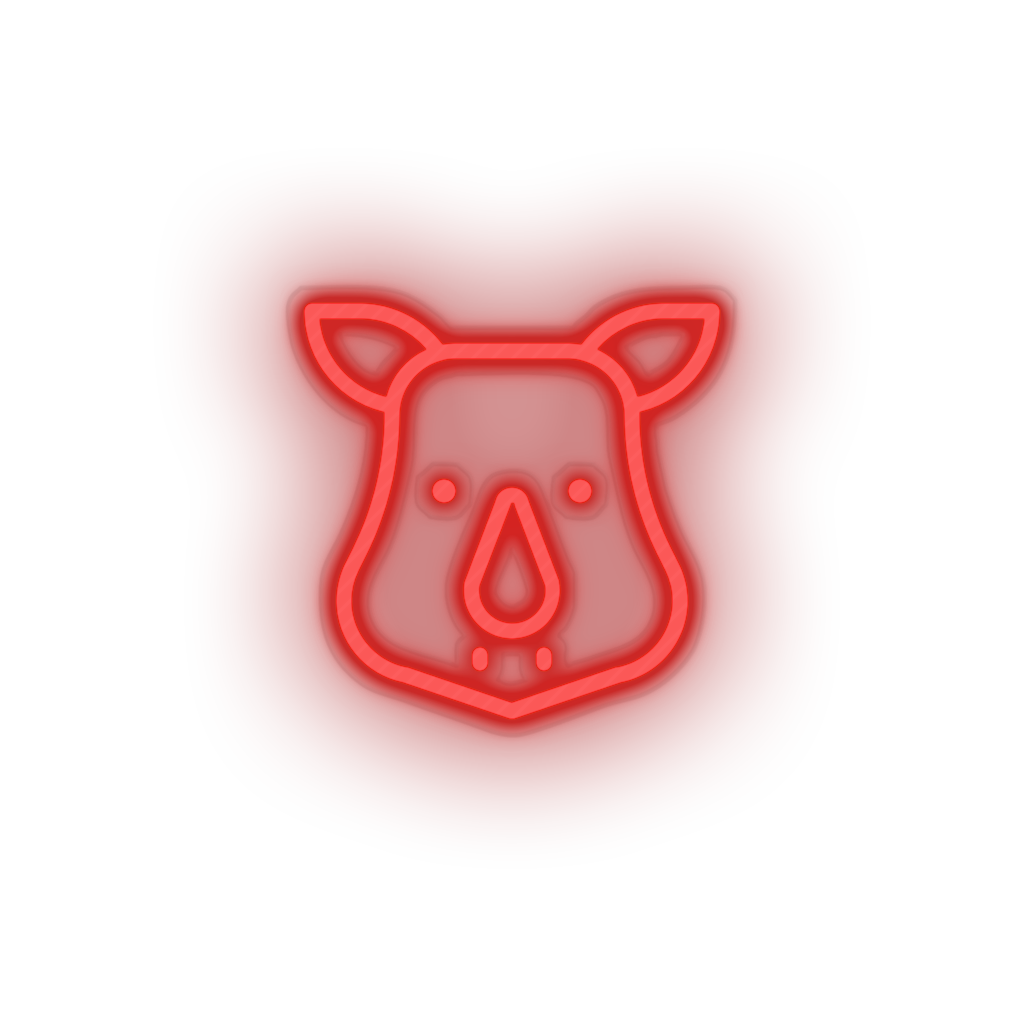 rhino Animal cartoon fauna herbivore rhino rhinoceros zoo Neon led factory