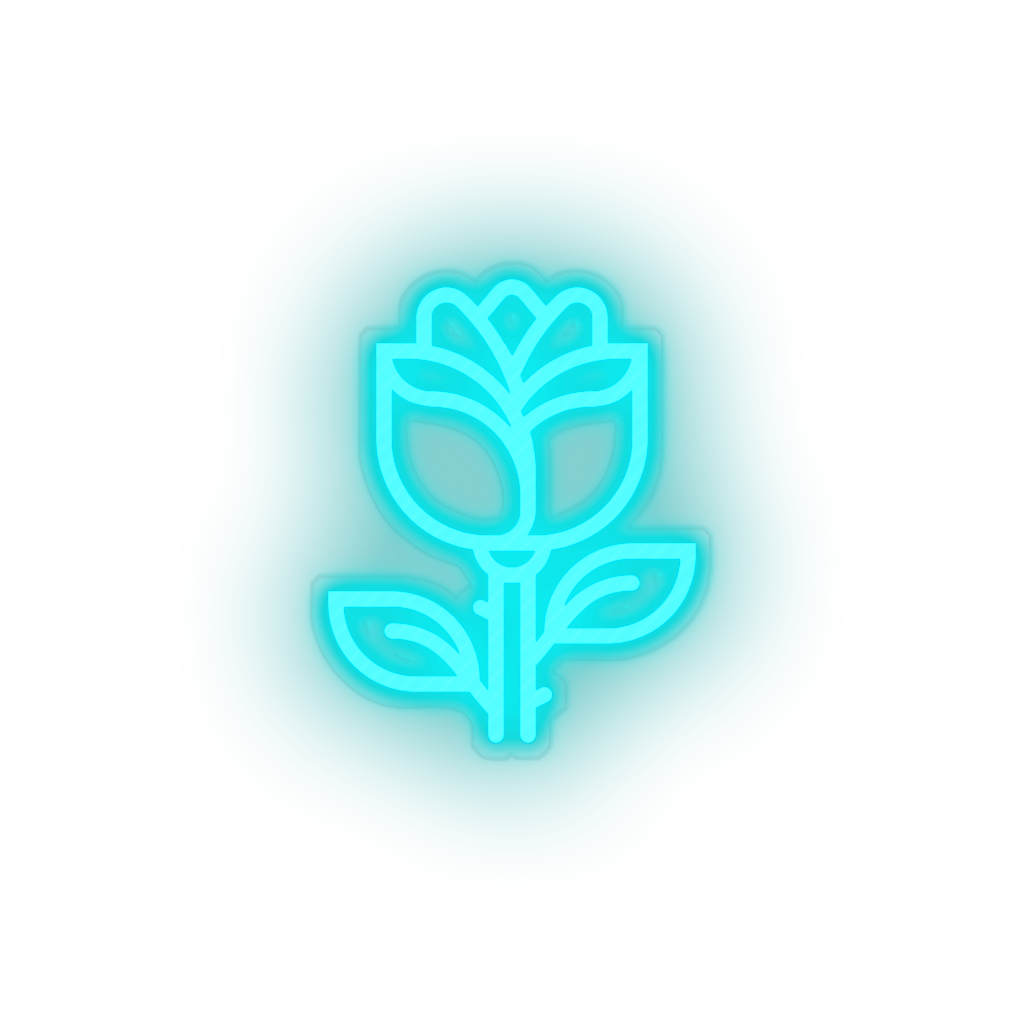 ice_blue rose led flower gift love relationship romance rose valentine day neon factory