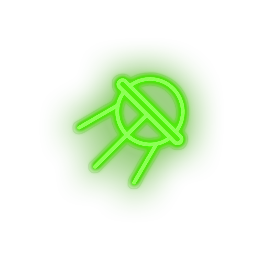 green satellite led adventure antenna astronomy outer space satellite space sputnik neon factory