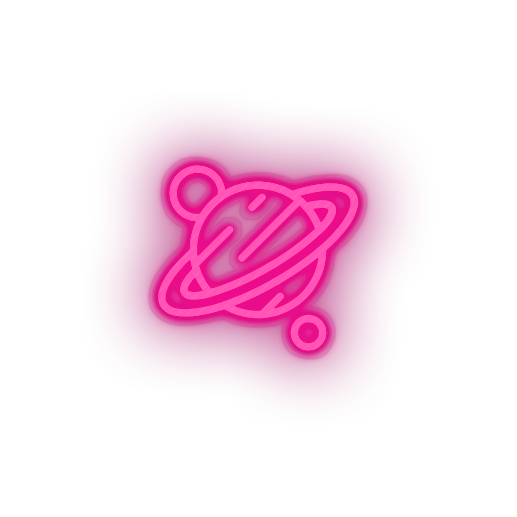 pink saturn led adventure astronomy outer space planet saturn saturn ring space neon factory