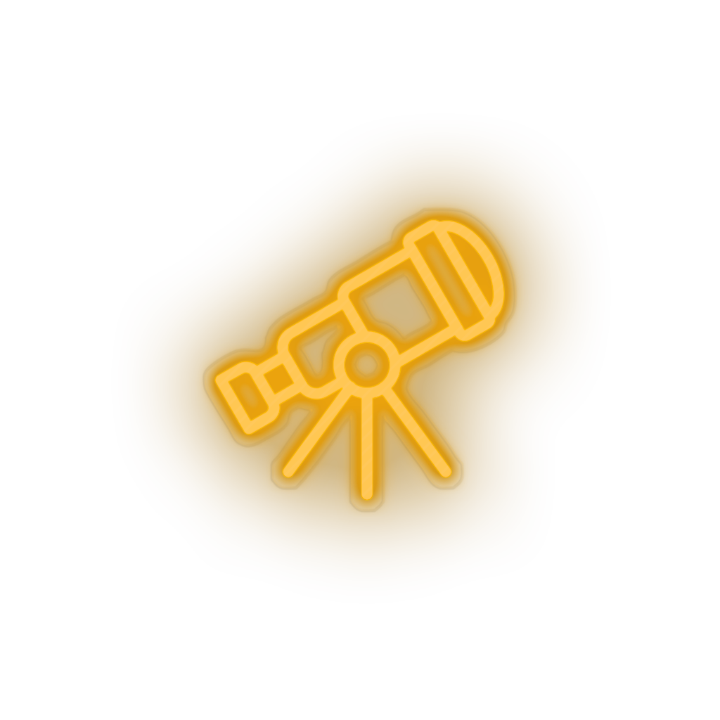 warm_white telescope led adventure astronomy observation outer space space telescope view neon factory
