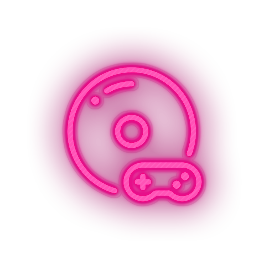 pink video game disk controller led neon factory