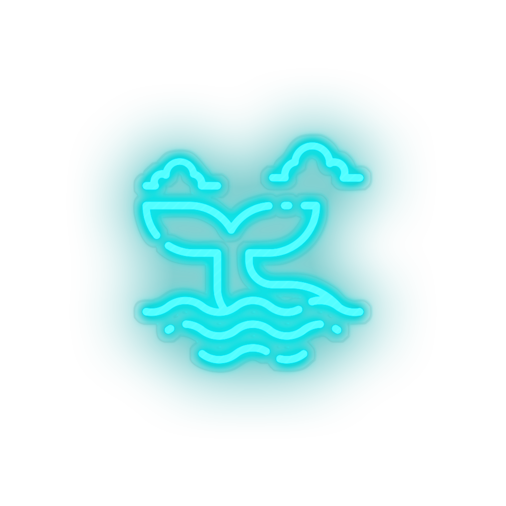 ice_blue whale led animal beach holiday summer tail vacation whale neon factory