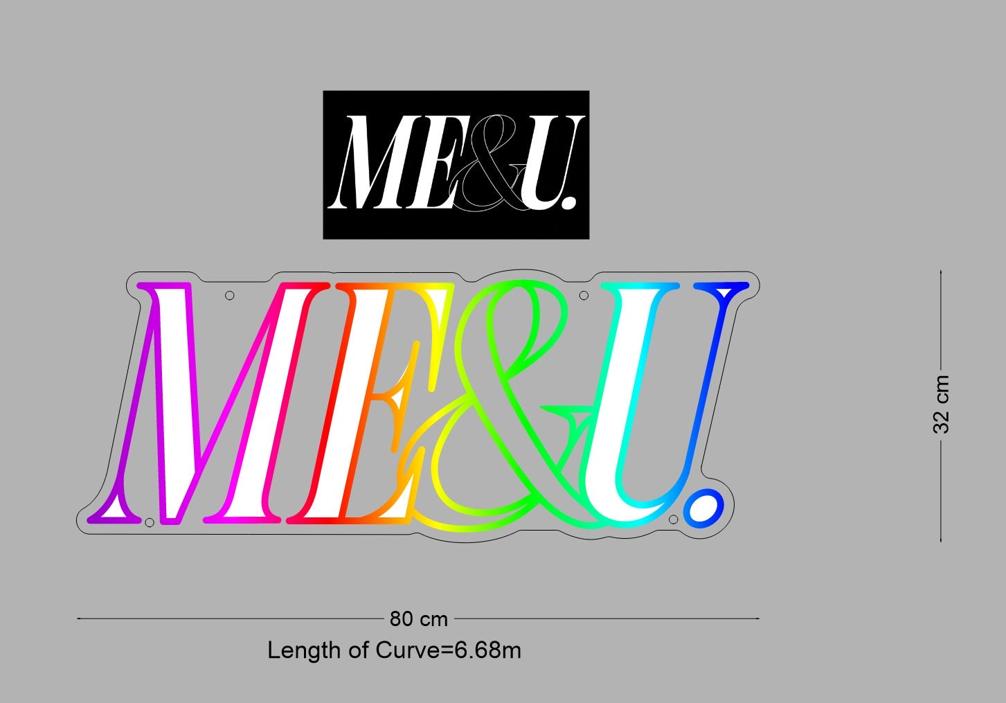 Custom Sign: ME&U.